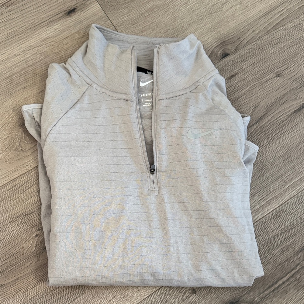 Nike Women's Light Gray Quarter-Zip Pullover